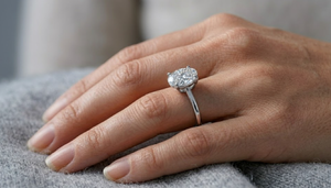 <b>Custom</b> Silver Jewelry Oval Cut Lab Grown Solitaire Diamond 925 Sterling Silver Lab Grown Diamond Wedding <b>Ring</b> - Product Image 4