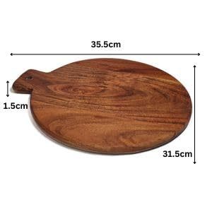 Tabla de Cortar Rectangular de Madera de Acacia Duradera con Certificación FSC, con Compartimentos Integrados y Ranuras para Jugos, para Servir Queso y Pizza - Product Image 5