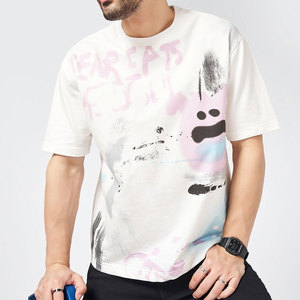 เสื้อยืดโอเวอร์ไซส์แขนสั้นเนื้อหนา 250GSM 280GSM สไตล์เบสิค พิมพ์โลโก้ตามสั่ง - Product Image 3