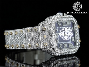 Reloj de Lujo de Acero Inoxidable con Diamantes Incrustados de Alta Calidad para Bodas y Fiestas, Disponible a Precio de Exportación - Product Image 4