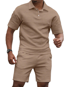 Ensemble polo et short pour homme vert menthe, tricoté, couleur unie, tenue décontractée d'été, respirant, 100 % polyester 2026 - Product Image 6