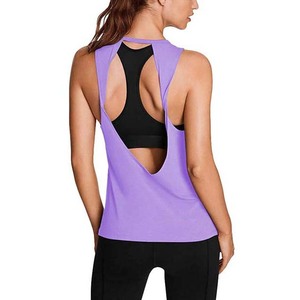 Camiseta sin mangas de cuello redondo para mujer, de color sólido, transpirable, de poliéster tejido, para uso casual. - Product Image 2
