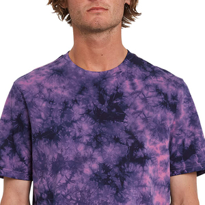 Camiseta Tie Dye Morado Azul Rosa Unisex, Ropa Urbana de Verano, Logotipo Personalizado, Algodón Suave, Camiseta Informal de Primera Calidad OEM - Product Image 6