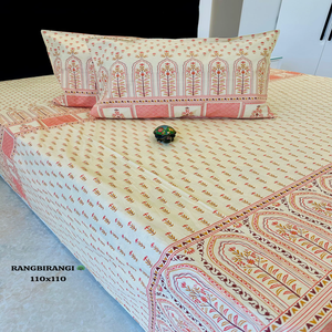 Ensemble de couvre-lit en coton imprimé style Jaipur de qualité supérieure avec housses d'oreiller pour la maison et l'hôtel - Product Image 3
