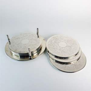 Modern <b>Gold</b> Sun Motif Metal <b>Coaster</b> Set Elegant Tabletop Protection Mats Nordic Style <b>Gold</b> Finish <b>Coasters</b> for Housewarming Gift - Product Image 4