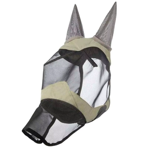 Masque anti-mouches pour chevaux respirant et anti-UV, avec une conception en maille douce pour une protection intégrale du visage, idéal pour les chevaux en pâturage. - Product Image 6