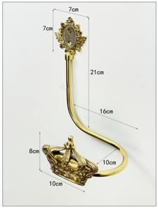 Ganchos para Cortinas de Pared con Acabado Dorado en Forma de Corona, Ideales para un Estilo Interior Elegante y Detalles Decorativos para Habitaciones, Venta al por Mayor desde India - Product Image 6