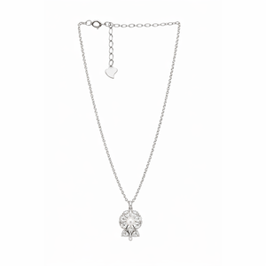 สร้อยคอจี้รูปดอกไม้ประดับเพชรเงินแท้ 925 ดีไซน์โรแมนติก พร้อมสายสร้อยแบบมินิมอลสุดหรูสำหรับผู้หญิง เหมาะสำหรับงานแต่งงานและงานปาร์ตี้ - Product Image 2