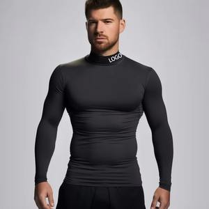 Camiseta de Compresión Personalizada para Hombre, Cuello Alto, Elástica en 4 Direcciones, Secado Rápido, Poliéster y Elastano, para Entrenamiento de MMA - Product Image 3