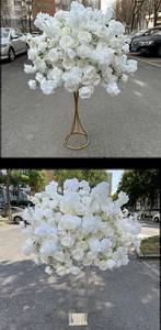 Centre de table en soie blanc ivoire de luxe IFG, de haute qualité, diamètre 80 cm, pour les événements de mariage - Product Image 5