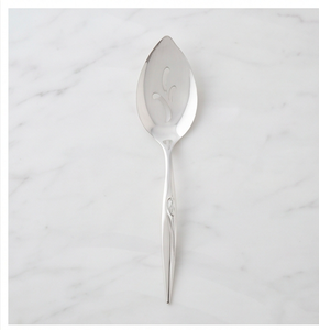Spatule à gâteau en acier inoxydable, manche courbé argenté, cuillère gravée, 1 pièce pour cérémonie de mariage - Product Image 1