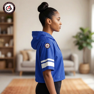เสื้อฮู้ดครอปผ้าฟลีซใยไผ่ปักลาย Zeta Phi Beta Sorority สำหรับผู้หญิง |   ZPB Sorority Sublimated Custom Style - Product Image 3