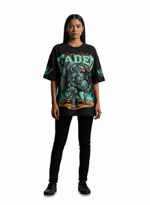 T-shirt imprimé pour homme avec logo personnalisé inspiré de la mode streetwear, confort décontracté avec coton délavé à l'acide - Product Image 5