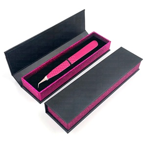Pince à cils en acier inoxydable de marque privée de qualité supérieure Pointe en fibre pointue avec logo Utilisation pour les professionnels - Product Image 4