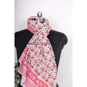 Floral Cotton Digital Print Breathable Sarong Pareo Bikini Cover up Beach <b>Wrap</b> Scarf Lightweight Women Daily Wear Resort Wear - Product Image 4