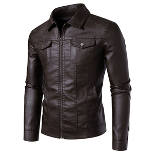 Chaqueta de Cuero Estilo Motero Vintage para Hombre, Marca GURUNA-Z-INDUSTRY, Calidad Premium, Cierre de Cremallera, Forro de Lana, Corte Ajustado - Product Image 1