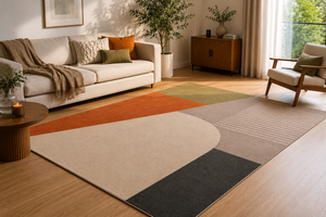 Tapis d'appoint en laine tufté à la main, abstrait et moderne, de luxe, géométrique, design, pour salon, chambre, hôtel - Product Image 5