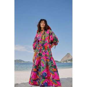 Vestido Largo Maxi Hecho a Mano 100% Algodón, Estilo Verano, para Mujer, Color Sólido, Casual, Ecológico, Transpirable, Antiarrugas - Product Image 2