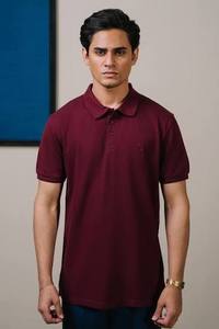 Polo de manga corta de punto liso azul claro para mujer, estilo casual, corte regular, teñido liso. Polos para hombre en oferta. - Product Image 5