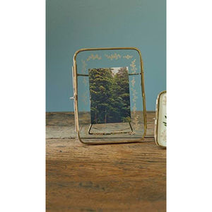 Cadre photo flottant rectangulaire en métal doré exclusif, double verre, pour table, décoration intérieure, cadeau, en solde - Product Image 3