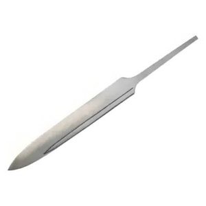 Hoja de cuchillo ranurada gris plateado con vástago largo y recto, punta puntiaguda y acabado metálico liso para la fabricación de mangos personalizados - Product Image 5