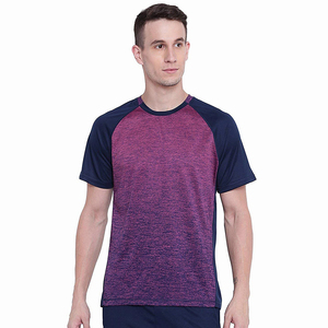 Men's <b>Raglan</b> Sleeve T-Shirt O-Neck Color Blocked Knitted Quick Dry Regular Fit Solid Purple Navy Short Sleeve Casual Sport <b>Top</b> - Product Image 1