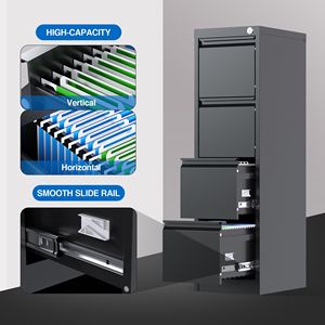 Armadietto Verticale in Metallo a 4 Cassetti con Serratura per Archiviazione Documenti A4/Letter/Legal, per Ufficio o Casa - Product Image 2
