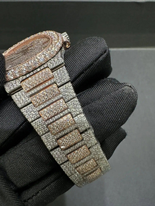 นาฬิกาโมอิสซาไนต์แบบฝังเพชรเต็มเรือนสำหรับผู้ชาย หน้าปัดเพชร VVS ระบบควอตซ์อัตโนมัติ สไตล์ฮิปฮอป - Product Image 2