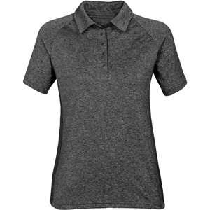 Polo de Mujer Gris Jaspeado de Manga Corta, Color Sólido, Informal, de Punto, Poliéster Transpirable, Largo Regular, ODM OEM - Product Image 1