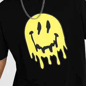 T-shirt à manches courtes pour homme imprimé dessin animé Skate Boy, coupe ample, col roulé, style décontracté, coton tricoté blanc, logo sur le devant - Product Image 6