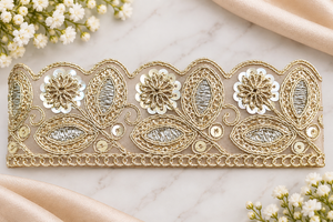 Glitter Embroidery Floral Lace Ribbon Trim 2''-2.875'' Width for Hair Bows <b>Headbands</b> Bags Wedding Home Decor Gifts - Product Image 4