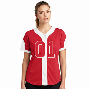 Camiseta de béisbol con botones para mujer, logotipo personalizado, camiseta de béisbol con cuello en V, manga corta, número personalizado, malla transpirable - Product Image 6