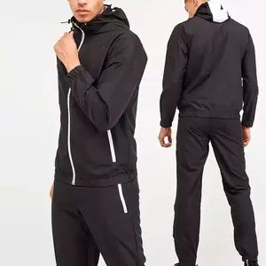 Biểu Tượng Tùy Chỉnh Thể Thao Thiết Lập Tracksuit Cộng Với Kích Thước Người Đàn Ông Của Hoodies Chạy Bộ Phù Hợp Với 100% Polyester Thoáng Khí Tracksuit