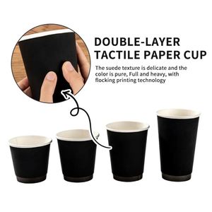 Vaso de Café Desechable de Papel Kraft Ecológico de 8oz, Impresión Personalizada, Doble Pared, Blanco, para Llevar, con Logotipo Personalizado - Product Image 2