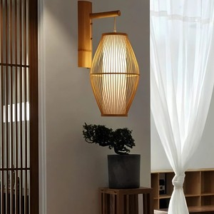 Abat-jour en bambou artisanal, lampe suspendue tissée, couverture de lampe, lustre pour intérieurs bohèmes, décoration intérieure, fabriqué au Vietnam - Product Image 4