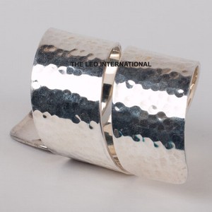 Anneau de serviette en aluminium argenté, décoration de fête de mariage, vaisselle, anneau de serviette de haute qualité, artisanat naturel - Product Image 6