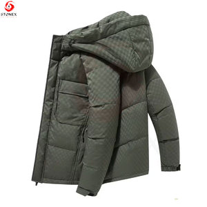 Veste d'hiver pour homme, chaude, à capuche, rembourrée en coton, légère, isolante, respirante, fermeture éclair intégrale, pour sports de plein air et randonnée - Product Image 3