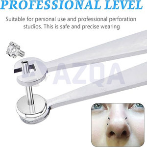 Pinzas Profesionales de Acero Inoxidable de Alta Calidad para la Instalación y Extracción de Barras de Piercing Corporal - Product Image 3