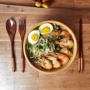 Ensemble de couverts en bois : Vaisselle japonaise portable avec manche noir - Product Image 1