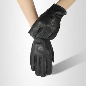 Guantes de Motocicleta de Piel de Ciervo Negra de Alta Calidad para Conducir - Product Image 2