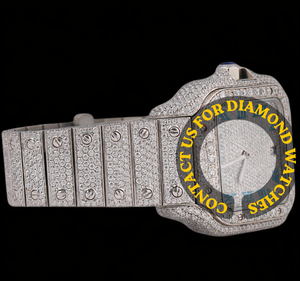 Montre pour homme personnalisée, entièrement sertie de diamants Moissanite VVS, style Hip Hop de luxe, quartz, acier inoxydable, meilleur prix - Product Image 3