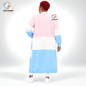 Cardigan long pour femmes Gamma Phi Delta, grande taille, pull en tricot d'hiver, logo brodé sur le devant, décontracté, manches longues - Product Image 2