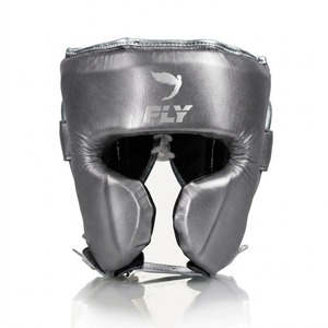 Protector de Cabeza de Cuero Genuino Transpirable con Cierre de Gancho y Bucle para Entrenamiento de Boxeo, Personalizado al por Mayor - Product Image 1