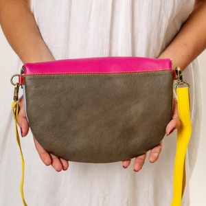 กระเป๋าคลัทช์สะพายข้างหนังแท้ของผู้หญิงสไตล์โบฮีเมียนแบบซองประดับเพชรกระเป๋าแบบมีขอบแบบญี่ปุ่น - Product Image 5