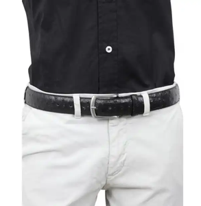Cinturones de Cuero con Estampado Negro para Hombre, Hechos a Mano y Personalizados, de 35 mm, Caja de 6 Unidades, Marca Privada OEM ODM - Product Image 2