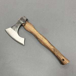 Hacha Vikinga con Mango de Madera Maciza, Hacha para Cortar Leña Hecha a Mano, Hoja Forjada de Acero con Alto Contenido de Carbono, Hacha de Caza para Cortar y Picar - Product Image 3