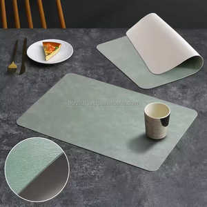 Oil Proof Genuine Leather Placemats Stain Resistant Wipe Clean Luxury Cowhide <b>Table</b> <b>Protectors</b> Wholesale LPM-0018H - Product Image 6