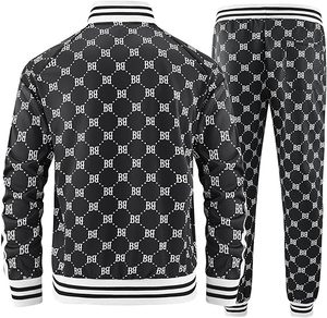 Ensemble de survêtement sportif pour homme, style hip-hop, brodé, 2 pièces, 100% coton molletonné, séchage rapide - Product Image 3