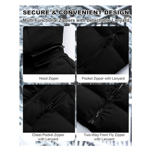 Men's Winter Coat Extra Long Puffer <b>Jacket</b> Waterproof Thicken Parka Insulated Outerwear <b>with</b> Removable Hood Warm Cold Weather - Product Image 5
