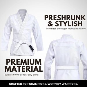 ชุดยูโด BJJ ผ้าคอตตอนเพิร์ลวีฟ ระบายอากาศได้ดี น้ำหนักเบา ทนทาน สำหรับฝึกซ้อม พร้อมปักโลโก้ตามสั่ง เหมาะสำหรับผู้ชาย ผู้หญิง ออกกำลังกายที่ยิม - Product Image 3